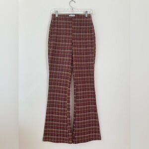 Urban Outfitters Bryn Pull-On Flare plaid high waist pants size S